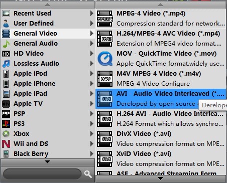 convert ts to avi, mp4, mov